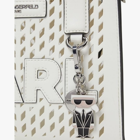 🔹️RARE🔹️✨️🤍 Karl Lagerfeld Nauveau small faux leather satchel tote bag ✨️🤍 - Picture 3 of 4